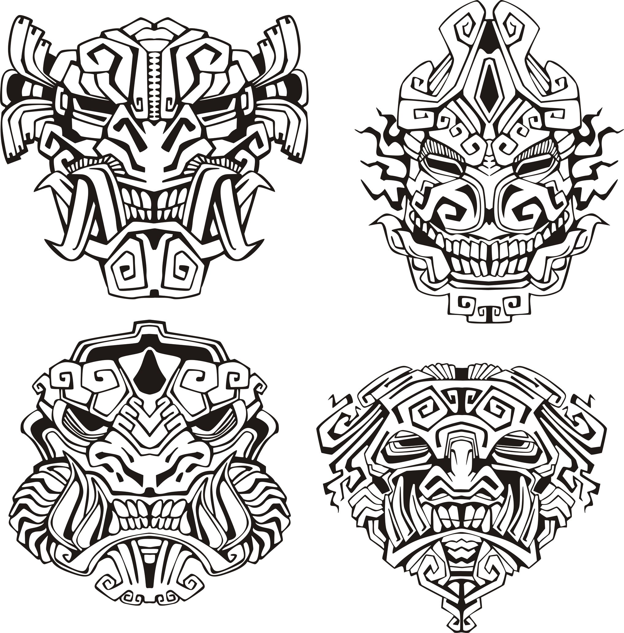 aztec masques monstres